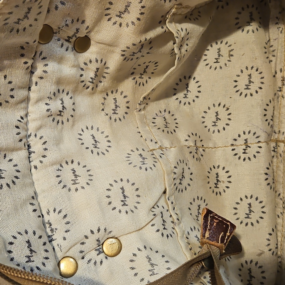 Woven Denim & Leather Myra Bag Purse With Zipper closure. - Picture 6 of 10